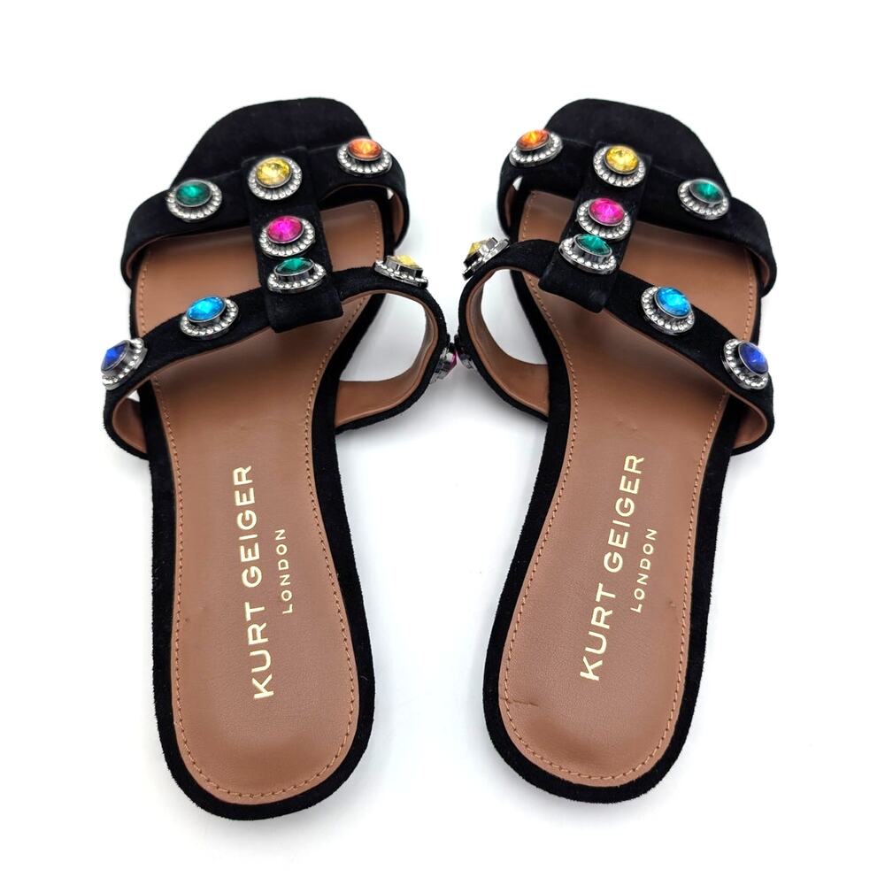 Kurt Geiger Octavia Slip-On Flat Sandals Open Toe Women's Black Size US6 EU36 - Picture 10 of 10